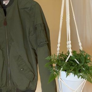 JCrew green bomber jacket